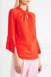 Victoria Beckham   Twist-front silk crepe de chine blouse at Net A Porter